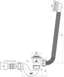 Слив-перелив для ванны Ани Пласт чёрный матовый EC155BL, 2