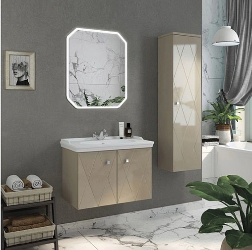 Тумба-умывальник подвесная Comforty Кремона 80 латте 00-00001040CF