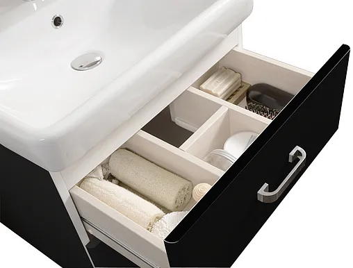 Тумба под умывальник напольная Aquaton Америна 70 M чёрный 1A169001AM950