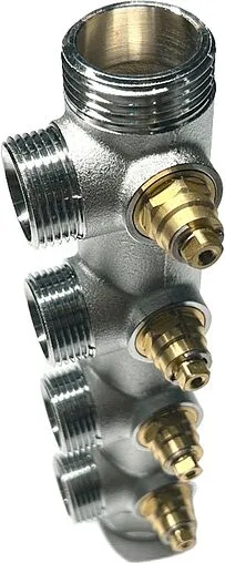 Коллектор регулирующий проходной 4 отвода 1&quot;в/н x ¾&quot;ек Uni-fitt 414C4340