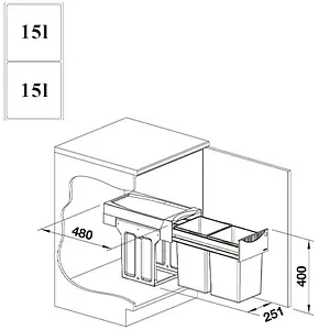 Мусорная система Blanco Botton II 30/2 526376 Мусорная система Blanco Botton II 30/2 526376, 2