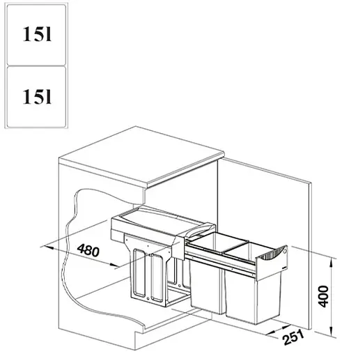Мусорная система Blanco Botton II 30/2 526376