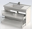 Тумба-умывальник Aquanet Эвора 100 дуб антик 00183003+00182325
