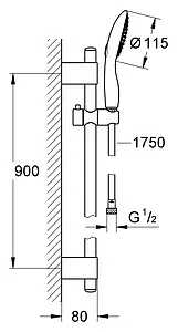 Душевая стойка Grohe Power&Soul хром 27759000, 2