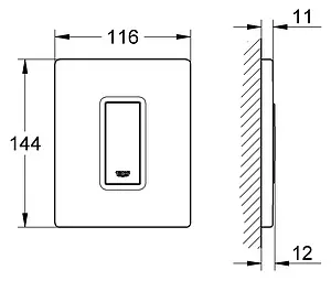 Клавиша смыва для писсуара Grohe Skate Cosmopolitan 38784000 хром глянцевый Клавиша смыва для писсуара Grohe Skate Cosmopolitan 38784000 хром глянцевый, 2