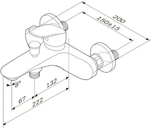 Смеситель для ванны Am.Pm Like хром F8010016 Смеситель для ванны Am.Pm Like хром F8010016, 2