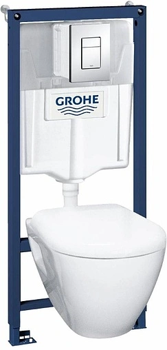 Комплект 5 в 1 Grohe Solido Perfect 39186000 с кнопкой Skate Cosmopolitan хром глянцевый