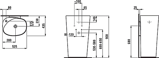 Раковина Laufen Palomba 52 белый 8.1180.4.000.104.1