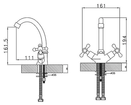 Смеситель для раковины Rossinka хром G02-62 Смеситель для раковины Rossinka хром G02-62