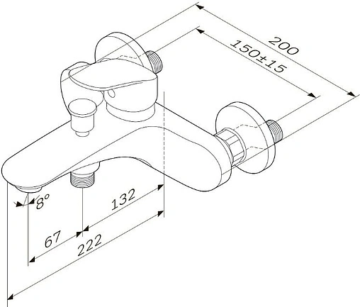 Смеситель для ванны Am.Pm Like хром F8010016