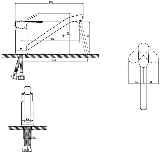 Смеситель для кухни Osgard Gron никель 74073 Смеситель для кухни Osgard Gron никель 74073