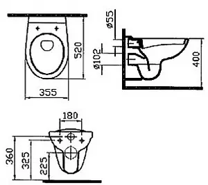 Унитаз подвесной безободковый VitrA S10 Rim-Ex SpinFlush белый 7855B003-0075, 2