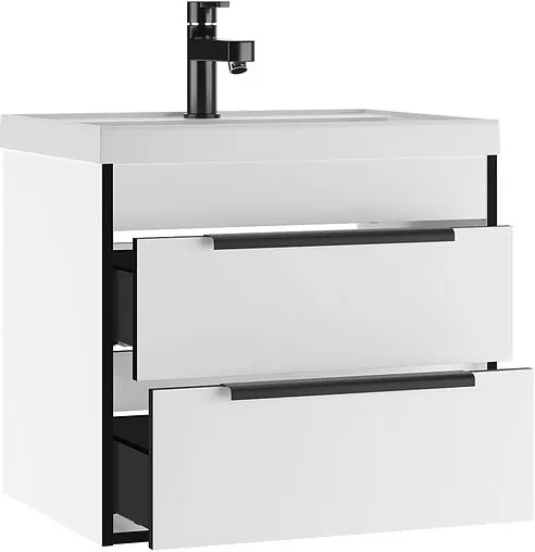 Тумба под умывальник подвесной Домино Bazis 60 белый глянец DF2500T