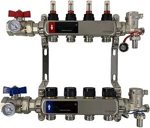 Группа коллекторная с расходомерами 8 отводов 1"в/в x ¾"ек WAAG WG.589.0608.F Группа коллекторная с расходомерами 8 отводов 1"в/в x ¾"ек WAAG WG.589.0608.F, 1