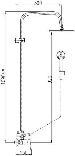 Душевая система со смесителем для душа Rav Slezak Сolorado чёрный матовый/хром CO182.5/3CMATC