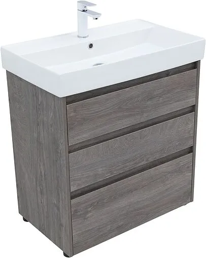 Тумба-умывальник напольная Aquanet Nova Lite 75 дуб рошелье 00302473+00242338