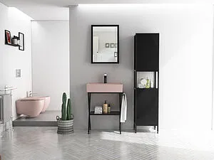 Шкаф-пенал напольный Isvea Ferro 40 чёрный глянец 29MR3114040I Шкаф-пенал напольный Isvea Ferro 40 чёрный глянец 29MR3114040I, 4