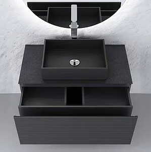 Тумба под умывальник подвесная Jorno Stone 100 антрацит Stn.01.100/P/A/JR, 5