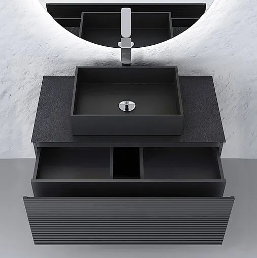Тумба под умывальник подвесная Jorno Stone 100 антрацит Stn.01.100/P/A/JR