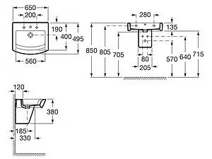 Раковина Roca Hall 65 белый 327621000, 2