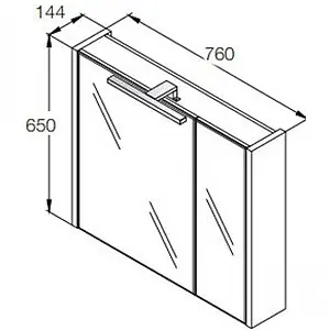Шкаф-зеркало Roca Etna 80 дуб верона 857304445, 2