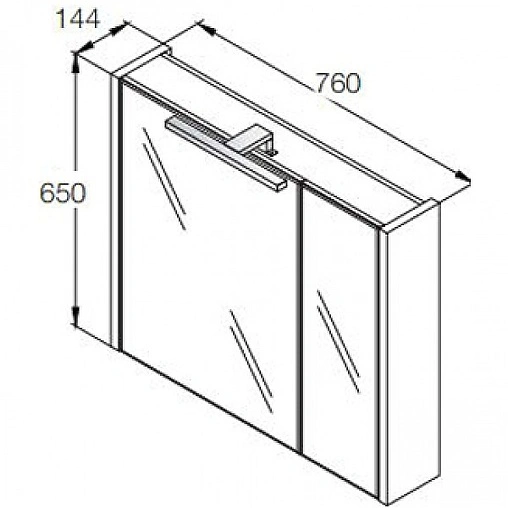 Шкаф-зеркало Roca Etna 80 дуб верона 857304445