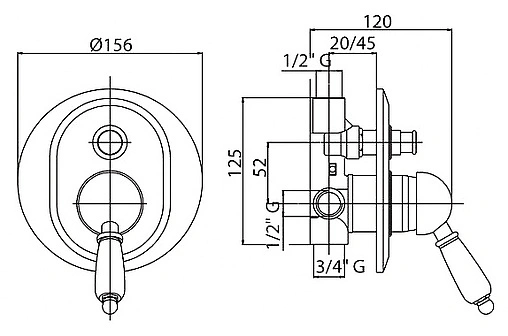 Смеситель для ванны скрытого монтажа Cezares Vintage золото VINTAGE-VDIM-03/24-Sw Смеситель для ванны скрытого монтажа Cezares Vintage золото VINTAGE-VDIM-03/24-Sw
