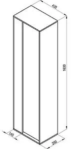 Шкаф-пенал подвесной Ravak Step 43 дуб/белый X000001419, 2