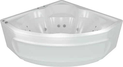 Ванна акриловая с гидромассажем Aquatek Сириус 164х164 с фронтальной панелью, с каркасом (вклеенный), с гидромассажем (пневмоуправление) SIR164-0000006