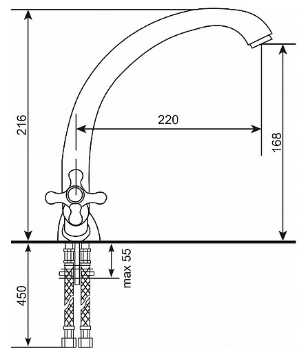 Смеситель для кухни Ulgran песочный U-013-302
