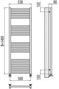 Полотенцесушитель водяной лесенка Terminus Альба П22 500х1400 полированная сталь 4670078530479, 2