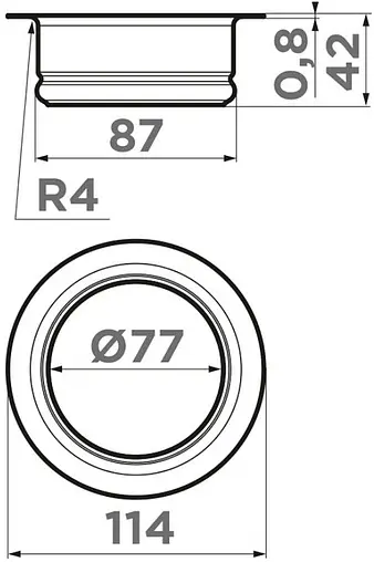 Сменная горловина для измельчителя Omoikiri Nagare Slim NA-02 G 4956716