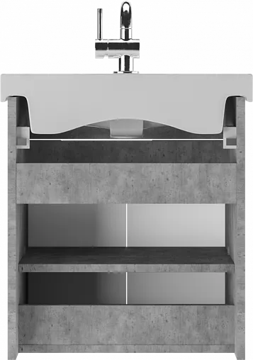 Тумба под умывальник подвесная Домино Vector 50 метрополитан грей/бетон серый DV6609T