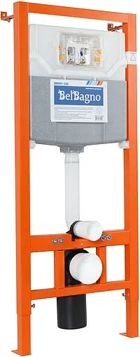 Инсталляция для подвесного унитаза Set 3 в 1 BelBagno BB001-120/BB014-SR-BIANCO с кнопкой белый глянцевый