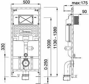 Инсталляция для подвесного унитаза Styron Niagara STY-740-M Инсталляция для подвесного унитаза Styron Niagara STY-740-M, 2