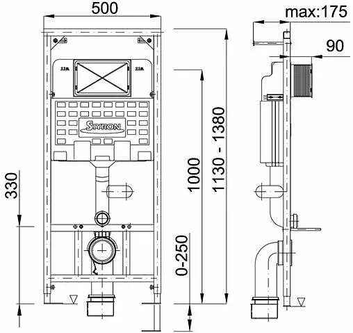 Инсталляция для подвесного унитаза Styron Niagara STY-740-M Инсталляция для подвесного унитаза Styron Niagara STY-740-M