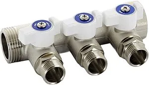 Коллектор запорный проходной 3 отвода 1&quot;в/н x ½&quot;к Uni-fitt 424N4230, 2