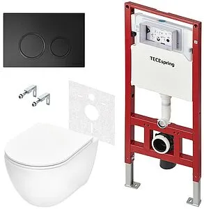 Комплект 6 в 1 TECEspring Base S K401104WCS с кнопкой TECEspring R 9940104 черный матовый, 1