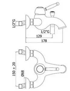 Смеситель для ванны Paffoni Giorgia золото GI022GF, 2