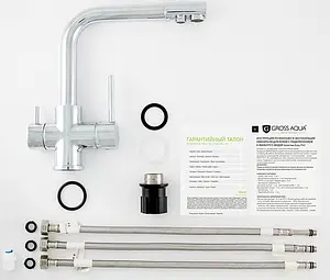 Смеситель для кухни с подключением к фильтру Gross Aqua Ecolife хром 3120609C Смеситель для кухни с подключением к фильтру Gross Aqua Ecolife хром 3120609C, 3