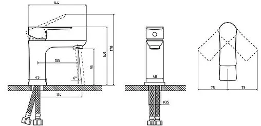Смеситель для раковины Osgard Amungen хром 82013 Смеситель для раковины Osgard Amungen хром 82013