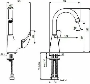Смеситель для раковины Vidima Orion хром BA364AA, 2