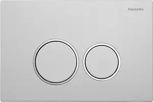 Клавиша смыва для унитаза Aquanika Basic R-type 01.02.08 кнопки/белый глянцевый, кольца/хром глянцевый, 1