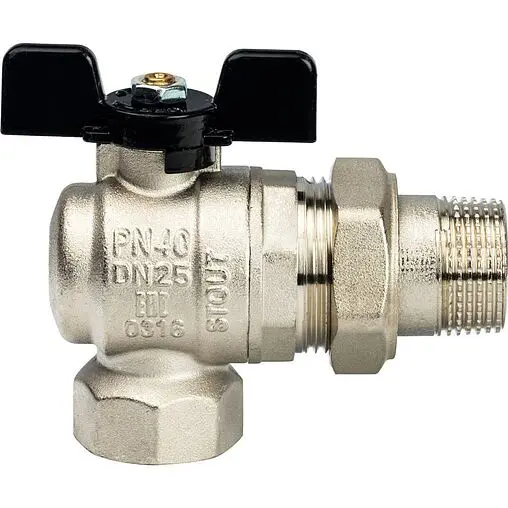 Кран шаровый с американкой угловой 1"в x 1"н Stout SVB-0008-000025