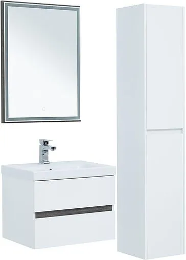 Тумба-умывальник подвесная Aquanet Беркли 60 белый/дуб рошелье 00254289+S-UM-MOD60/1