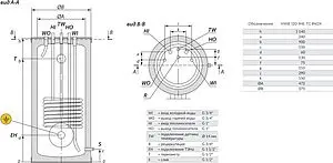 Бойлер косвенного нагрева с возможностью установки ТЭНа Gekon HWB 120 1HE TC INOX (30 кВт) GKB120TC Бойлер косвенного нагрева с возможностью установки ТЭНа Gekon HWB 120 1HE TC INOX (30 кВт) GKB120TC, 2