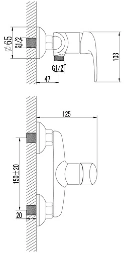 Смеситель для душа Lemark Pramen хром LM3303C