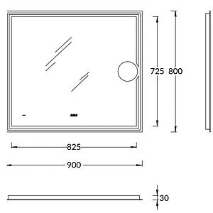 Зеркало с подсветкой Kerama Marazzi Tecno 90 с линзой белый глянцевый TE.mi.90.1, 2