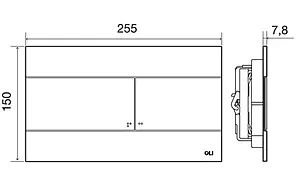 Клавиша смыва для унитаза OLI Slim 154962 золото Клавиша смыва для унитаза OLI Slim 154962 золото, 2