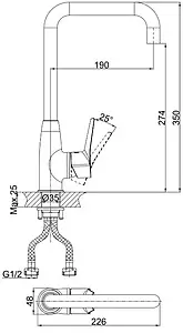 Смеситель для кухни D&K Rhein Mosel хром DA1262441, 2